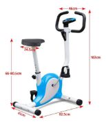 Imagen de Bicicleta Fija Estática Fitness Ergométrica Altura Regulable - Celeste