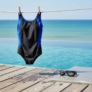 Imagen de Malla Natacion Piscina Lycra Forrada Anti Cloro + Accesorios - Azul - 10