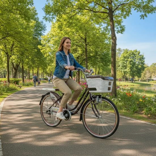 Imagen de Bicicleta Joven Paseo R24 C/parrilla Y Canasto Marrón Green Marrón 24 "