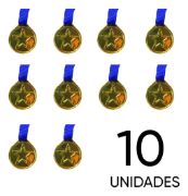 Imagen de Medalla Trofeo Premiacion Plastico Con Correa X 10 Unidades Dorado