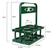 Imagen de Portabotellas  + 6 Caramañolas 1 Lt Futbol Deportes - Verde