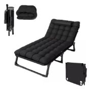 Imagen de Catre Plegable Acolchonado Resiste Grande 193x75cm Negro