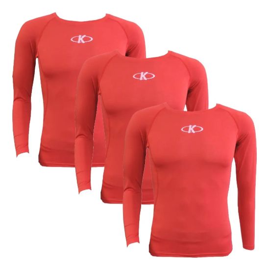 Imagen de Camiseta Térmica Larga Lycra Knex Sport X 3 Unidades - Rojo - XL