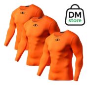 Imagen de Camiseta Térmica Larga Lycra Knex Sport X 3 Unidades - Naranja - XXL