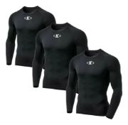 Imagen de Camiseta Térmica Larga Lycra Knex Sport X 3 Unidades - Negro - XL