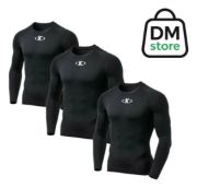 Imagen de Camiseta Térmica Larga Lycra Knex Sport X 3 Unidades - Negro - XL