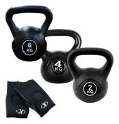 Imagen de Set Pesas Rusas Pvc X4 Knex Sports  Fitness Entrenamiento Negro