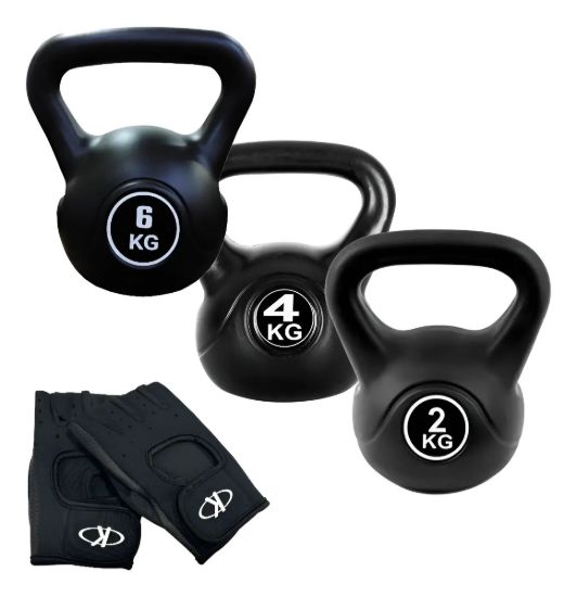 Imagen de Set Pesas Rusas Pvc X4 Knex Sports  Fitness Entrenamiento Negro