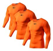 Imagen de Camiseta Térmica Larga Lycra Knex Sport X 3 Unidades - Naranja - XXL
