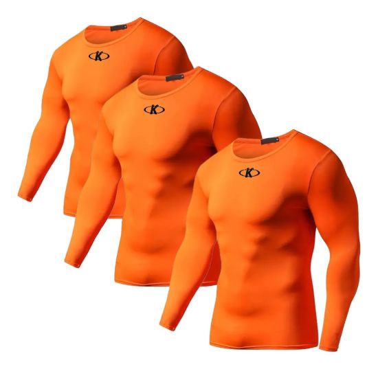 Imagen de Camiseta Térmica Larga Lycra Knex Sport X 3 Unidades - Naranja - XXL