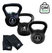 Imagen de Set Pesas Rusas Pvc X4 Knex Sports  Fitness Entrenamiento Negro