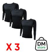 Imagen de Camiseta Térmica Larga Lycra Knex Sport X 3 Unidades - Negro - XL