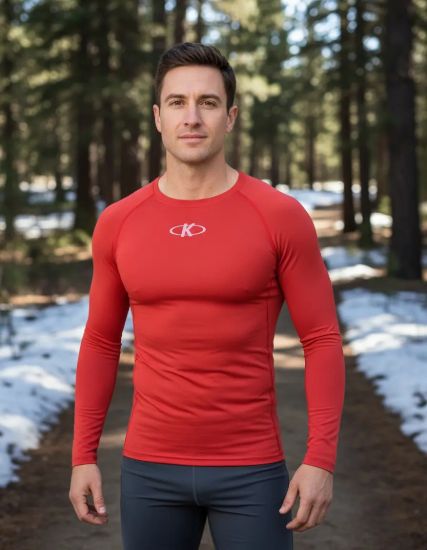 Imagen de Camiseta Térmica Larga Knex Sport Adulto Hombre + Accesorios - Rojo - XL