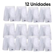 Imagen de Short Entrenamiento Futbol Deportes Excelente Calidad X 12 - Blanco - Lisa - 4XS