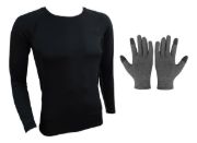 Imagen de Camiseta Térmica Larga Knex Sport Adulto Hombre + Guante - Negro - XL