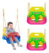 Imagen de Hamaca Infantil 3 En 1 Para Bebes/niños - Rosa chicle
