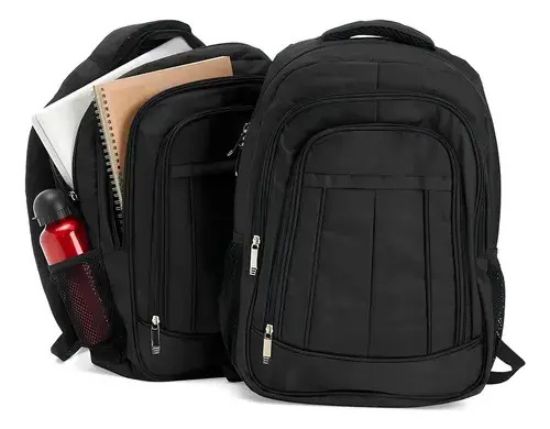 Imagen de Mochila Con Compartimentos Sm Urbana Negro Liso