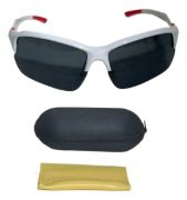 Imagen de Lentes De Ciclismo Deporte  Uv Unisex + Estuche - Blanco - Rojo