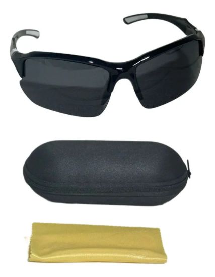 Imagen de Lentes De Ciclismo Deporte  Uv Unisex + Estuche - Negro - Blanco