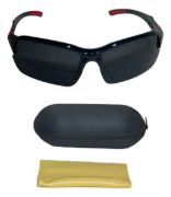 Imagen de Lentes De Ciclismo Deporte  Uv Unisex + Estuche - Negro - Rojo