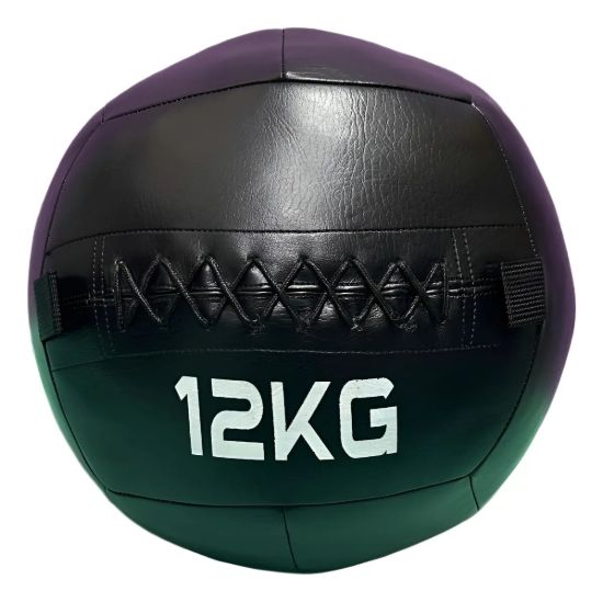 Imagen de Wall Ball Cuero 12 Kg  Pelota Entrenamiento Fitness Crossfit Negro