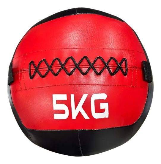 Imagen de Wall Ball Cuero 5 Kg  Pelota Entrenamiento Fitness Crossfit Negro