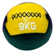 Imagen de Wall Ball Cuero 9 Kg  Pelota Entrenamiento Fitness Crossfit Negro