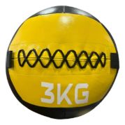 Imagen de Wall Ball Cuero 3 Kg  Pelota Entrenamiento Fitness Crossfit Negro