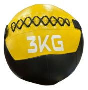 Imagen de Wall Ball Cuero 3 Kg  Pelota Entrenamiento Fitness Crossfit Negro