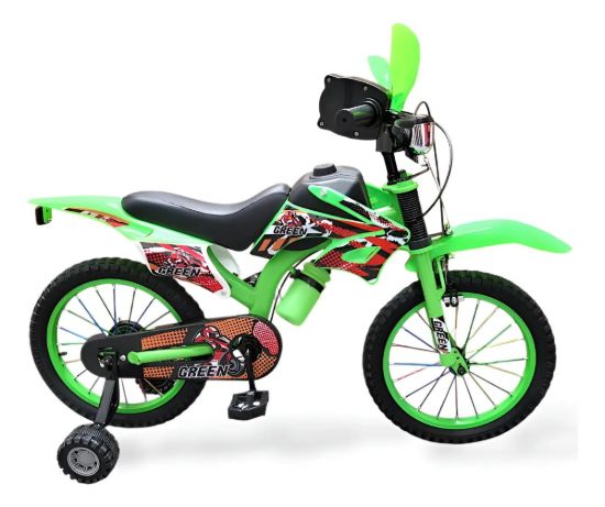Imagen de Bicicleta Green Motobici 16  Para Niños Con Pie De Apoyo