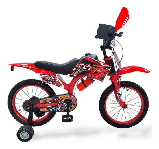 Imagen de Bicicleta Green Motobici 16  Para Niños Con Pie De Apoyo - Rojo - 16 "