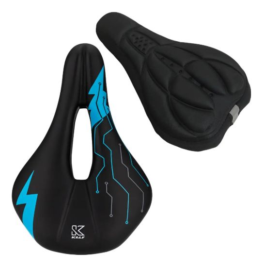Imagen de Asiento Anti Prostatico Ciclismo + Cubre Asiento Polyfon - Azul