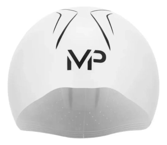 Imagen de Gorra Natación Silicona Mp Profesional Con Estuche - Blanco - Lisa - L