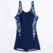 Imagen de Malla Natacion Enterito Para Dama Piscina + Accesorios Broz - Azul - Lisa - XL