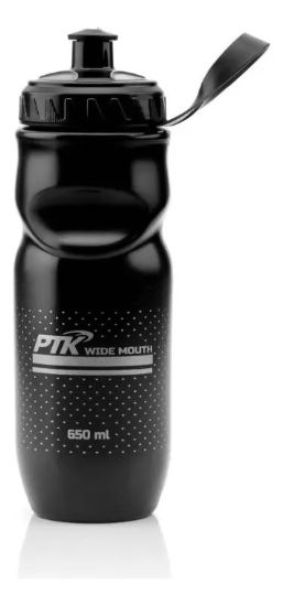 Imagen de Caramañola Boca Ancha 650ml Ptk Ideal Ciclismo - Negro