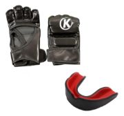 Imagen de Guante Mma Vale Todo + Bucal Pro M Negro/blanco
