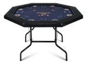 Imagen de Mesa Poker Profesional Plegable 8 Personas Con Portavasos Azul