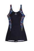 Imagen de Malla Natacion Enterito Para Dama Piscina + Accesorios Broz - Negro - Lisa - XL