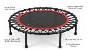 Imagen de Mini Trampolín Profesional Gimnasia Ejercicio 120 Kg 100 Cm Negro