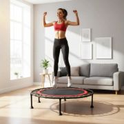 Imagen de Mini Trampolín Profesional Gimnasia Ejercicio 120 Kg 100 Cm Negro