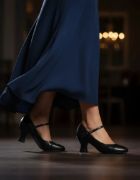 Imagen de Zapato Para Baile Flamenco Profesional Cuero Taco Y Hebilla Negro Cuero Sintetico 39 Eu