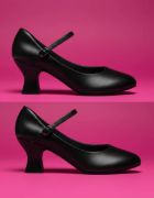Imagen de Zapato Para Baile Flamenco Profesional Cuero Taco Y Hebilla Negro Cuero Sintetico 39 Eu