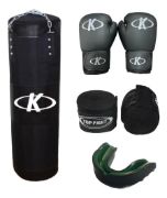 Imagen de Kit Boxeo Bolsa + Accesorios Entrenamiento Artes Marciales Negro