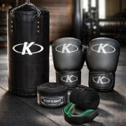 Imagen de Kit Boxeo Bolsa + Accesorios Entrenamiento Artes Marciales Negro