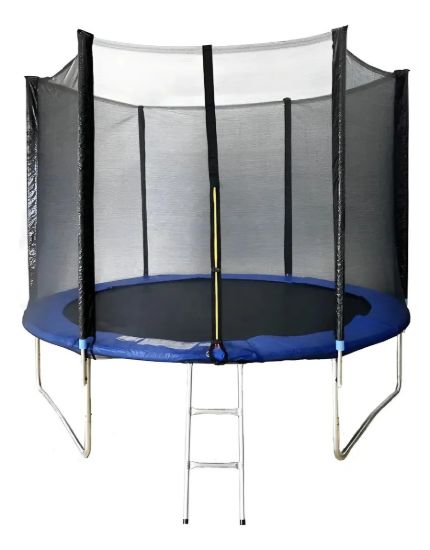 Imagen de Cama Elastica Con Red + Escalera 2.44 Mts Excelente Calidad Negro Azul