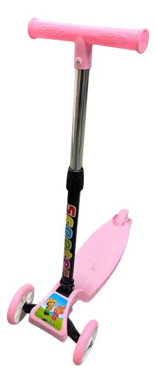 Imagen de Monopatin Tripatin Plegable Ajustable Niños Rosa Pálido Rosa