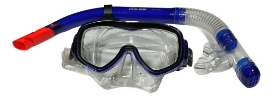 Imagen de Set Mascara + Snorkel  Buceo Excelente Calidad Azul
