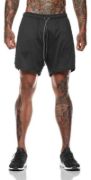 Imagen de Short + Calza Deportes Entrenamiento Fitnesss Negro Lisa 2xl