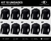 Imagen de Camiseta Térmica Larga Lycra Knex Sport X 10 Unidades Negro Xxl