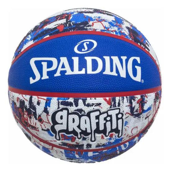 Imagen de Balón De Baloncesto Spalding Graffiti, Color Azul Y Blanco